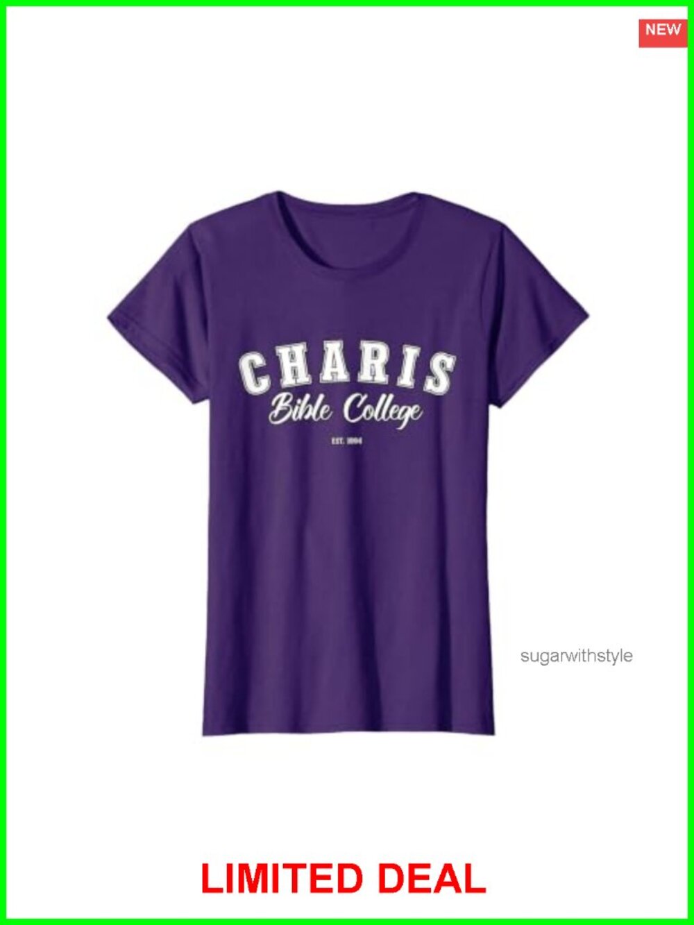 Charis Bible College Est. 1994 Christian T-Shirt Crew Neck Short Sleeve